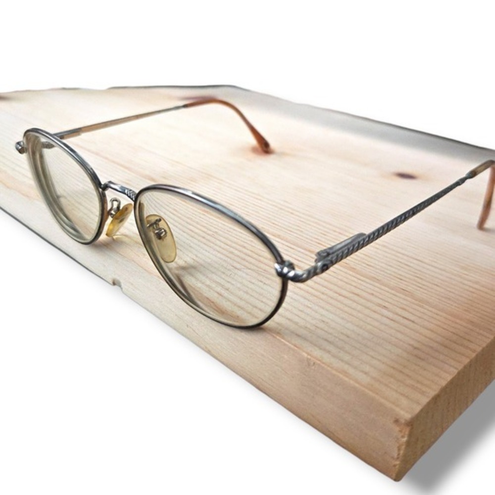VTG Etienne Aigner Silver Oval Eyeglasses 54-17 135mm Twisted Metal Liberty 1‎